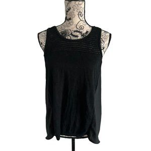 CLUB MONACO Black Knit Blend Tank Top Sz M